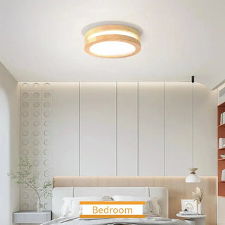 CLARI Round Light Wood Integrated LED Ceiling Light – Nordic Contemporary Fixture