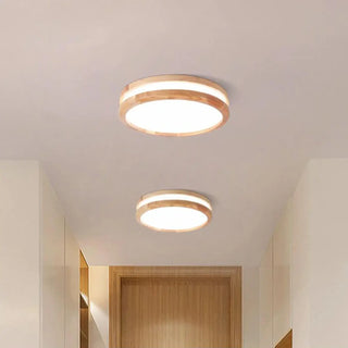 CLARI Round Light Wood Integrated LED Ceiling Light – Nordic Contemporary Fixture
