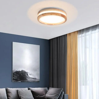 CLARI Round Light Wood Integrated LED Ceiling Light – Nordic Contemporary Fixture