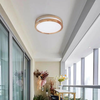 CLARI Round Light Wood Integrated LED Ceiling Light – Nordic Contemporary Fixture