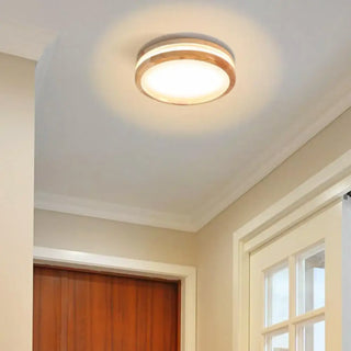 CLARI Round Light Wood Integrated LED Ceiling Light – Nordic Contemporary Fixture