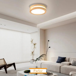 CLARI Round Light Wood Integrated LED Ceiling Light – Nordic Contemporary Fixture