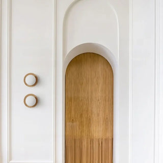 White round wood wall light G9 LED 3000K