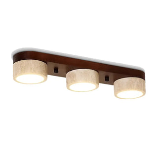 GYPY Round Wood and Stone Scandinavian Ceiling Light