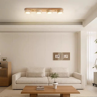 GYPY Round Wood and Stone Scandinavian Ceiling Light