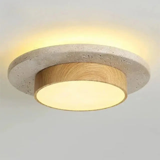 CEILLIMB Round Wood Nordic Modern Ceiling Light – Contemporary Natural Fixture