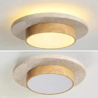 CEILLIMB Round Wood Nordic Modern Ceiling Light – Contemporary Natural Fixture