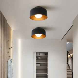 LANCAS Round Interior Wood Modern Ceiling Light
