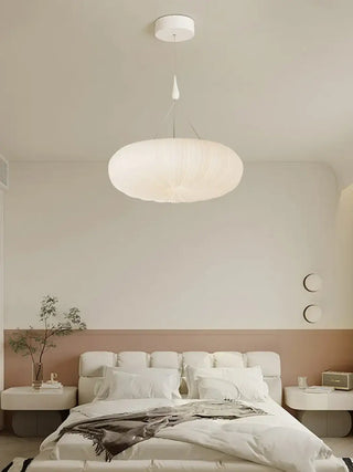 FONI Round Pleated White Modern Bedroom Ceiling Light – view 1