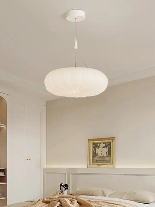 FONI Round Pleated White Modern Bedroom Ceiling Light – view 2