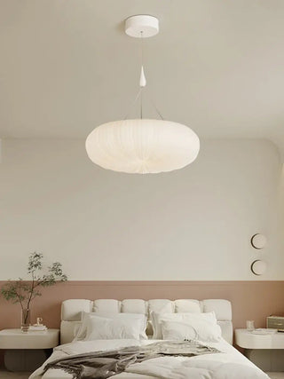 FONI Round Pleated White Modern Bedroom Ceiling Light – view 3