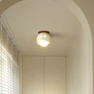 FLORI Round Opaline Glass Scandinavian Ceiling Light