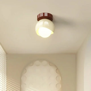 FLORI Round Opaline Glass Scandinavian Ceiling Light