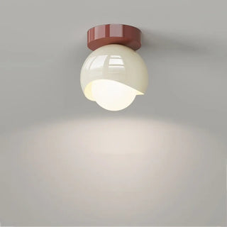 FLORI Round Opaline Glass Scandinavian Ceiling Light