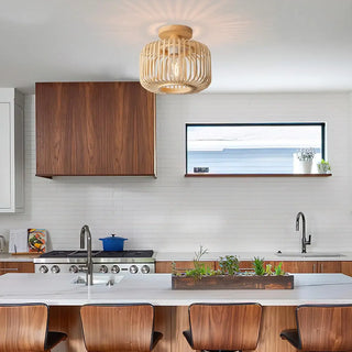 MONATU Rattan Braid Natural Modern Ceiling Light