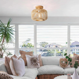 MONATU Rattan Braid Natural Modern Ceiling Light