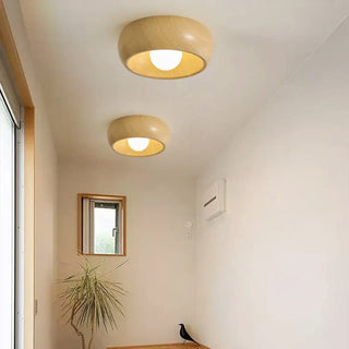 CEILY Scandinavian Minimalist Natural Wood Ceiling Light – Nordic Contemporary Fixture