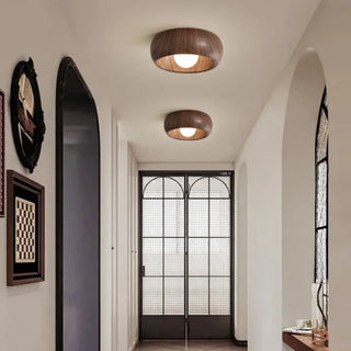 CEILY Scandinavian Minimalist Natural Wood Ceiling Light – Nordic Contemporary Fixture