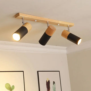 SPABLE Wood Spotlight Ceiling Light – Orientable Adjustable Design Detail