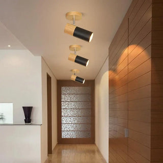 SPABLE Wood Orientable Spotlight Ceiling Light – Adjustable Nordic Fixture