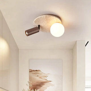 MEDIER Adjustable Spot Wood Opaline Glass Minimalist Ceiling Light