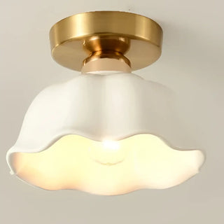 SOSATIY Vintage White with Gilded Base Ceiling Light – Classic Elegant Fixture