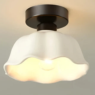 SOSATIY Classic Ceiling Light – Vintage White Gilded Close-Up View