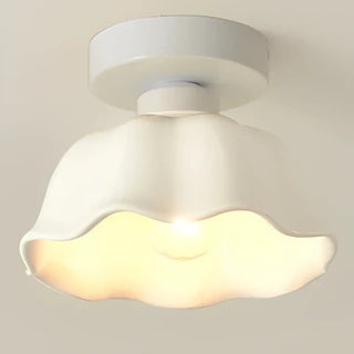 SOSATIY Vintage Ceiling Light – White and Gold Gilded Base Detail