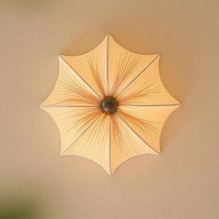 TRILUPO Pleated Beige Fabric Elegant Flower Shape Ceiling Light – view 4