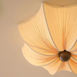 TRILUPO Pleated Beige Fabric Elegant Flower Shape Ceiling Light – view 5