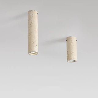 MATHEO Slender Tube Natural Stone Effect Ceiling Light
