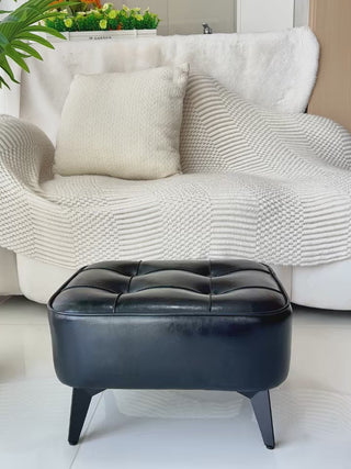 modern faux leather ottoman bench