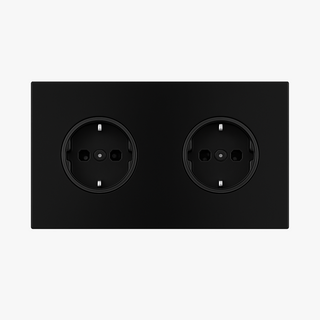 Matte Black steel double wall socket european type f