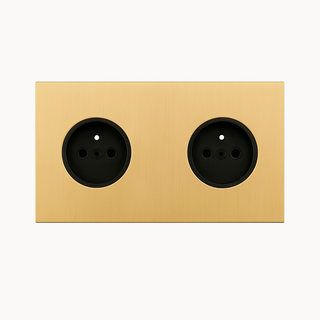 Brushed Gold steel double wall socket french type e