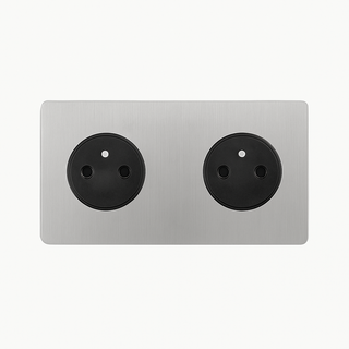 Light Grey steel double wall socket french type e