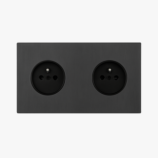 Dark Grey steel double wall socket french type e