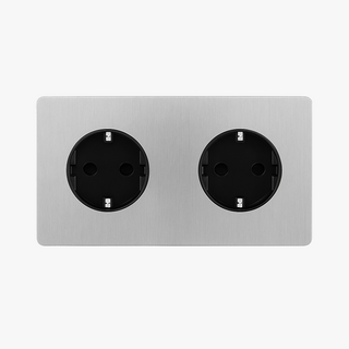 Light Grey steel double wall socket european type f