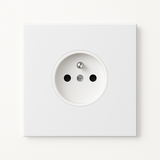 Matte White steel wall socket french type e