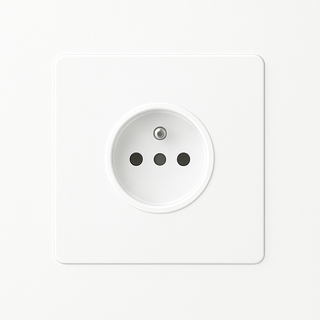 Matte White steel wall socket french type e