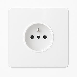 Matte White steel wall socket french type e