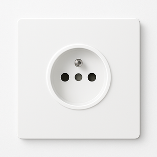 Matte White steel wall socket french type e