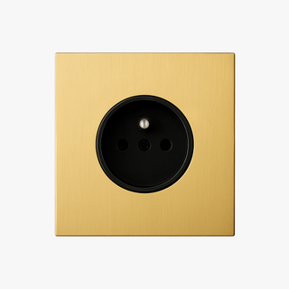 Brushed Gold steel wall socket french type e