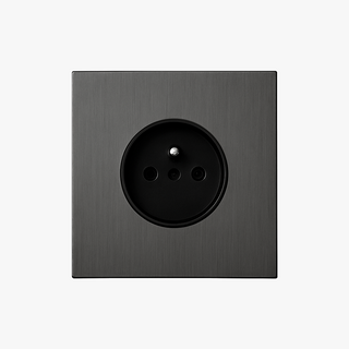 Dark Grey steel wall socket french type e