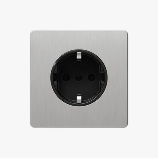 Light Grey steel wall socket european type f
