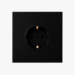 Matte Black steel wall socket european type f