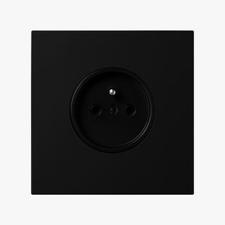 Brushed Black steel wall socket french type e