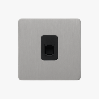 Light Grey steel ethernet socket