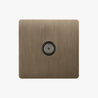 Brushed Grey steel tv aerial socket