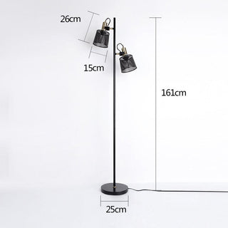 Black Floor Lamp – Aluminum LED Double Head Lamp | Adjustable Reading Light