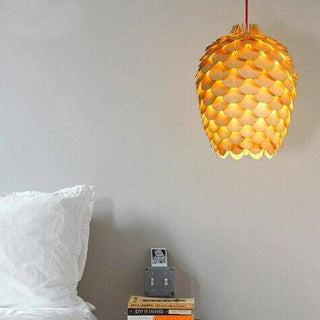 Wood Pendant Light – Handcrafted Carved Wood Lamp | Organic Ambient Lighting